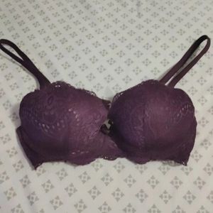Purple Lace pushup balconette bra